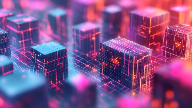 Data blocks creating abstract digital circuit network