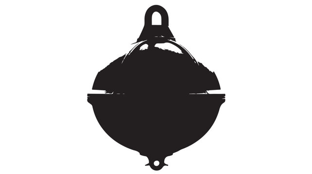 Striking black buoy bobbing gently, perfect for nautical themes or industrial design projects, evoking a sense of maritime history and robust engineering on a clean background