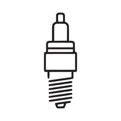 Obraz premium A single spark plug depicted in a minimalist line drawing on a plain white background illustration