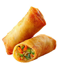 fried spring roll highlighting vegetable filling in crisp golden wrapper, premium Asian appetizer fried spring roll ideal for healthy cooking, recipe visuals, and clean food packaging concepts. PNG