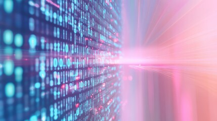 Digital binary code data streaming with network light trails