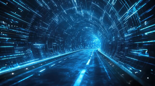 Digital data highway tunnel connecting global information networks