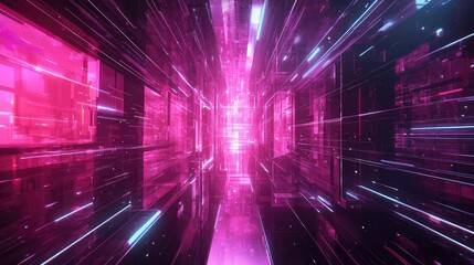 Navigating abstract digital tunnel light cyberspace network