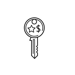 Key Icon with Star and Dollar Symbol Representing Premium Access and Financial Value