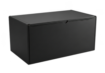 A simple black box isolated on transparent background