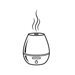 “Aroma Diffuser Icon – Essential Oil Humidifier Line Art for Wellness & Home Decor”