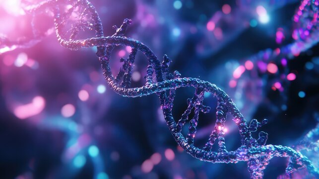 Dna helix structure representing science and genetics research