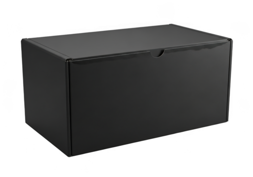 A simple black box isolated on transparent background