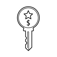 Key Icon with Star and Dollar Symbol Representing Premium Access and Financial Value