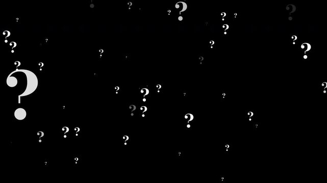 Refined serif question mark fade transition prores 4k 60 fps alpha channel animation loop