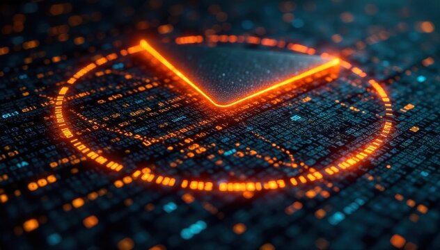 Digital Envelope Transformation into Physical Mail An abstract visualization where glowing digital streams and binary code flow into and materialize as a vintage style postal envelope. Soft, ethereal