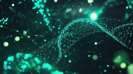 Dna helix structure forming abstract network background