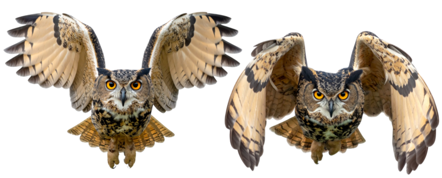 Tribal-Inspired Octopus Creature with Skull Symbols, Owl Eyes, and Decorative Wings,.jpg - Front View of Soaring Owl with Bright Eyes, Mystical Forest Bird Concept, Isolated on Transparent - Powered by Adobe