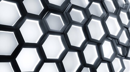 Luminous Hexagons: A Modern and Abstract Background Design for Technology