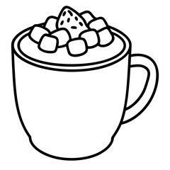 Hot chocolate with marshmallows, a delightful winter treat