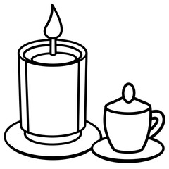 Illustration of a candle and a cup