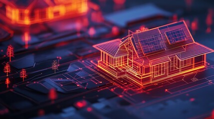Smart home architecture blueprint connecting future real estate technology
