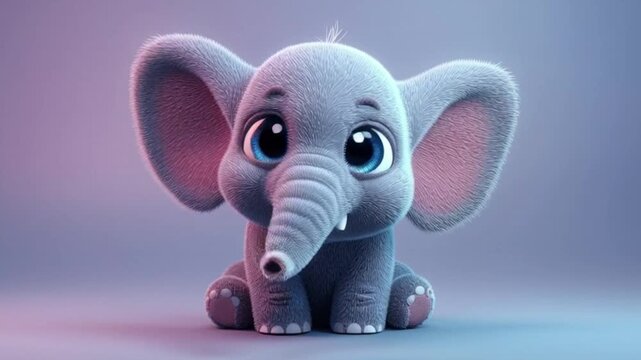3D baby elephant cartoon