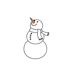 Snowman icon looking up at sky