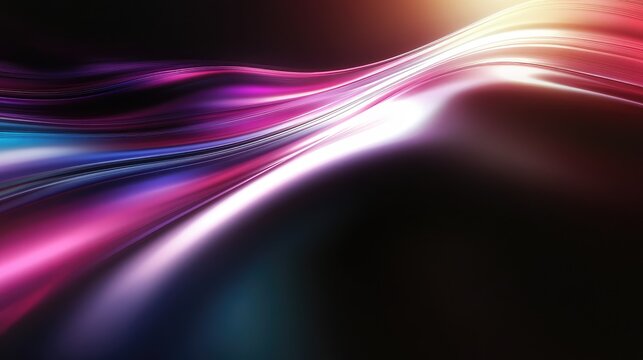 Abstract colorful light streaks forming wavy lines - Powered by Adobe