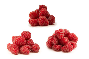 Tasty fresh raspberry isolated on a white background. Top view.