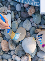 Natural Stone Used as Outdoor Paint Palette