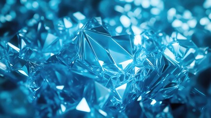 Blue crystal abstract texture creating faceted background