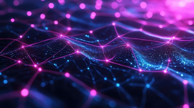 Digital network connecting data points in abstract space