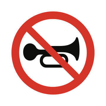 No honking sign isolated on indicates silence required