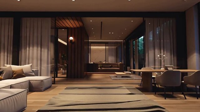 Interior of a modern hotel.