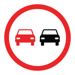 No overtaking road sign isolated on, traffic regulation