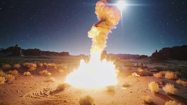 Massive Meteor Impact Scene