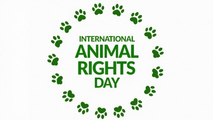 Paw prints form a circle emphasizing the importance of International Animal Rights Day, highlighting the need for protection and compassion towards animals