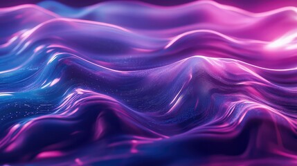 Obraz premium Abstract purple and blue liquid flowing digital waves