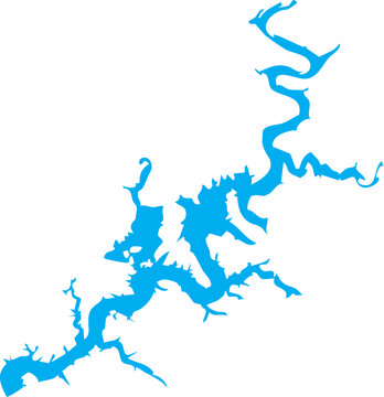 Grand Lake O' the Cherokees in Oklahoma Map Shape