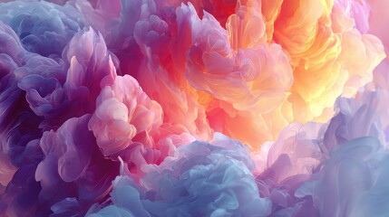 Fototapeta premium Colorful smoke cloud creating abstract pastel background