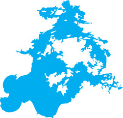 Obraz premium Lake of the Woods Shape Map North America