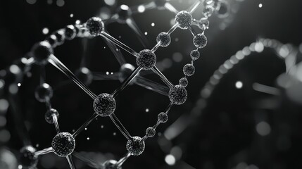 Abstract molecular structure creating a complex network connection