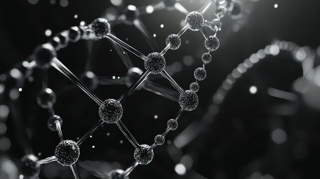 Abstract molecular structure creating a complex network connection