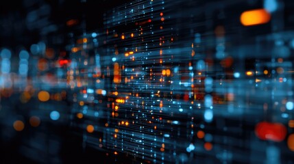 Obraz premium Abstract digital network data flow technology background