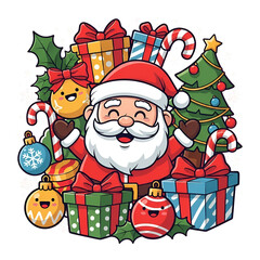 santa claus with presents