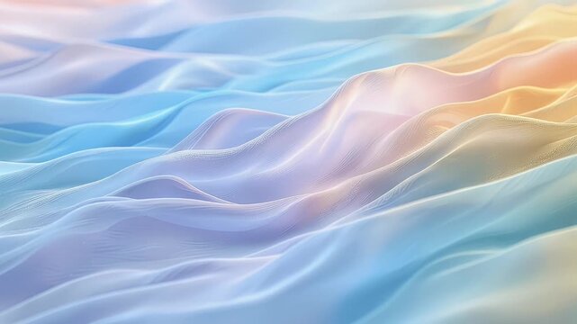 Vast, rolling terrain of smooth, dreamlike, translucent fabric or silk