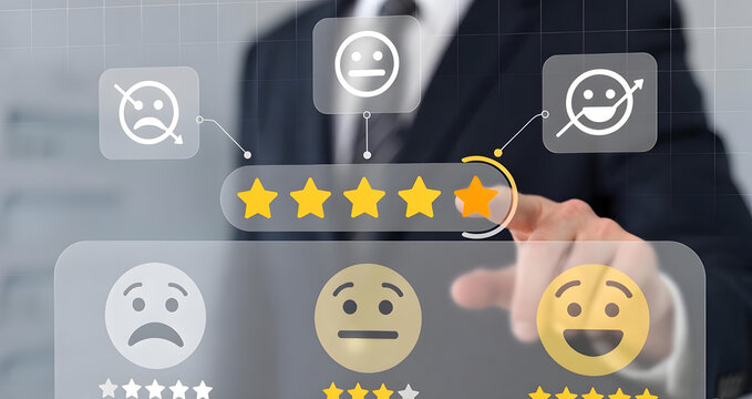 Enhancing customer satisfaction through interactive five-star ratings and smart feedback analytics for improved service excellence.