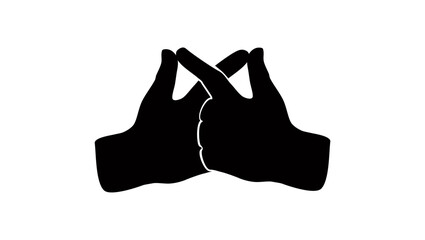Hands forming infinity symbol , black isolated silhouette