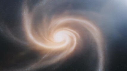 Endless, poetic passage through interstellar space, golden spiral galaxy, bright core, gentle, swirling motion