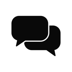 Two black speech bubbles overlapping icon