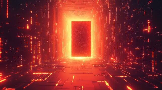 Digital data stream passing through server portal