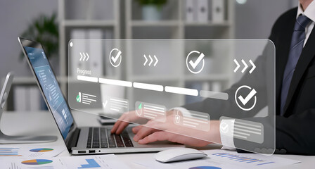 Streamlined digital workflow accelerating business efficiency through seamless progress tracking and smart automation tools.