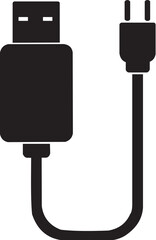 Simple micro usb silhouette vector clean design for mobile charger connection and technology concept