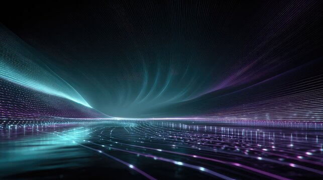 Digital wave stream flowing data network lines